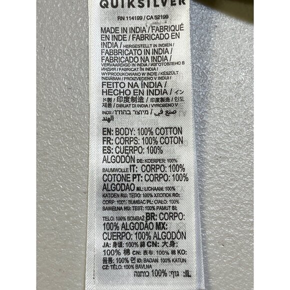 Quiksilver Waterman Collection Mens XXL T-Shirt Light Green 100% Cotton - Picture 10 of 10
